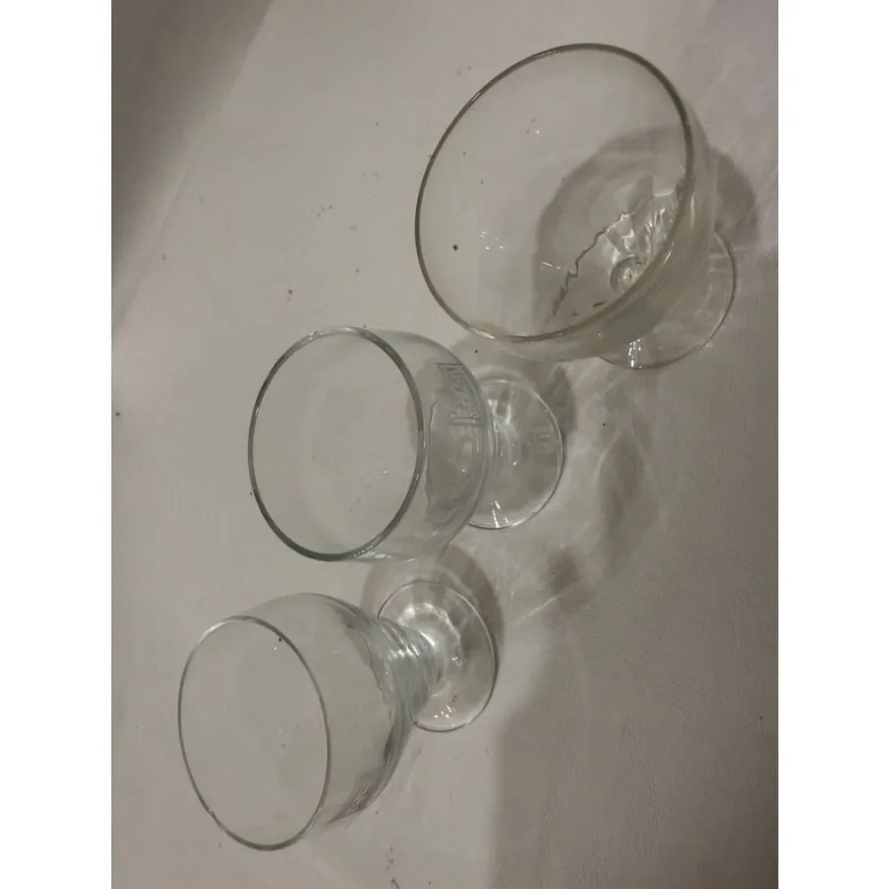 Liquor Toasting Cordial Sherry Glasses 2 Ounces Each CNN Flag Marked Set Of 3